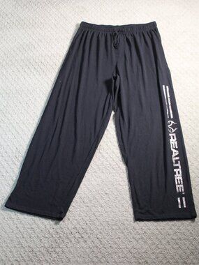 Realtree Size L Black Drawstring Knit Pajama Bottoms